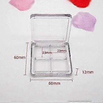 Paleta de sombras de ojos de plástico recargable con 4 cuadrículas, paquete de 2 paletas de maquillaje vacías