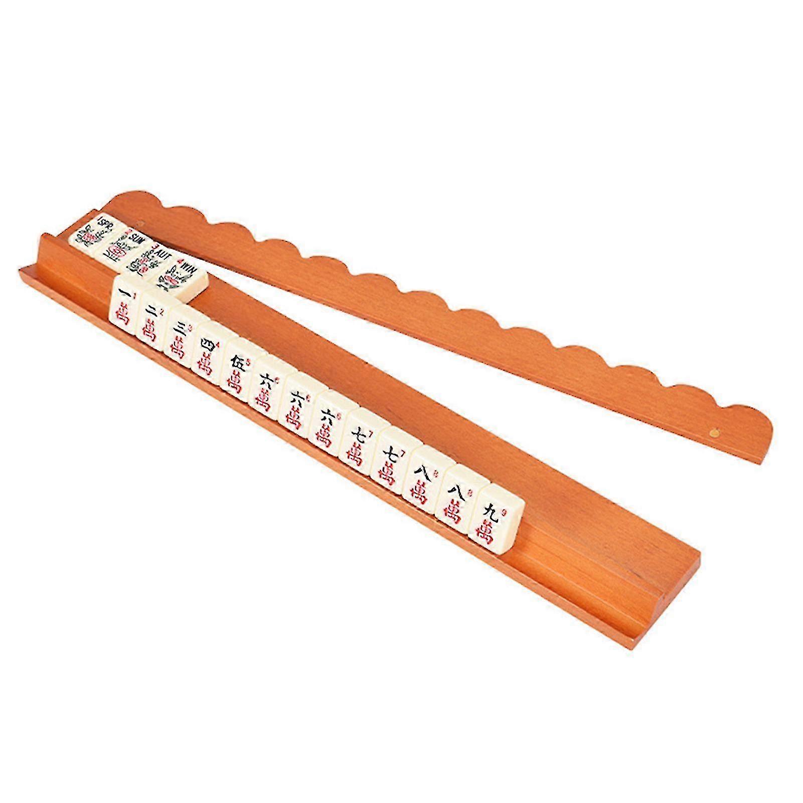 Solid Wood Mahjong Rack Magnetic Pusher Set