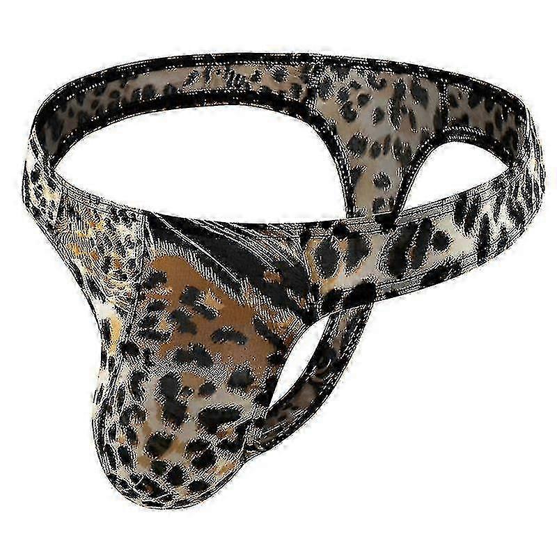 Men's Leopard Print Thong G-string Underwear Tw