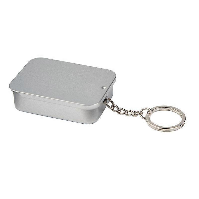 Push-Pull Slide Top Metal Tin Box Compact Rectangular Storage Case with Keyring for USB Drives Memory Cards Electronic Small Gadgets