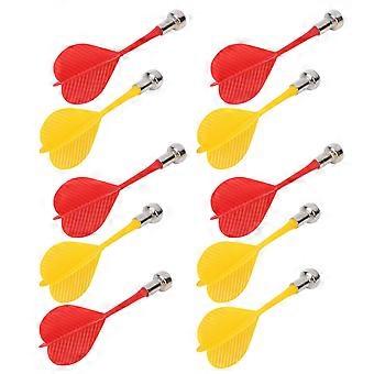 Magnetische Verbinding Dart Naald Magneet Wordpad Veiligheid Platte Koppen 5 Stuks Rood 5 Stuks Geel
