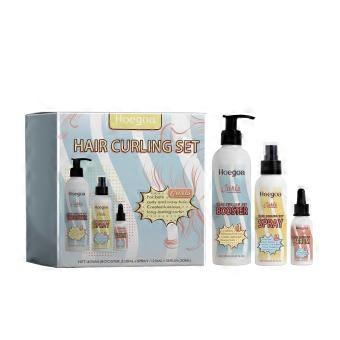 Moisturizing Hair Curling Set, 1set Leave-In Care for Soft Shiny Curls 405ml