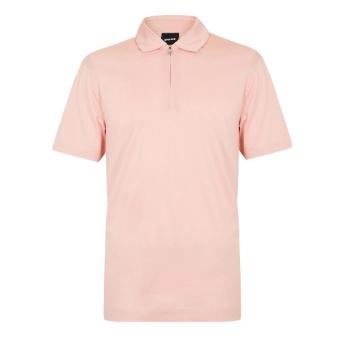 Boss Herren Polohemd mit halbem Reißverschluss und Logo-Aufdruck.
