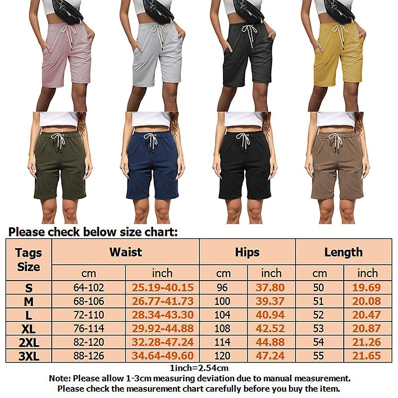 Plus Size Women's Shorts 5-Pack - Elastic Waist Comfort Shorts With Pockets For Summer & Beach Wear