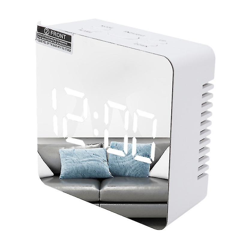Led Digital Alarm Clock Temperature Display With Mirror Dimmable