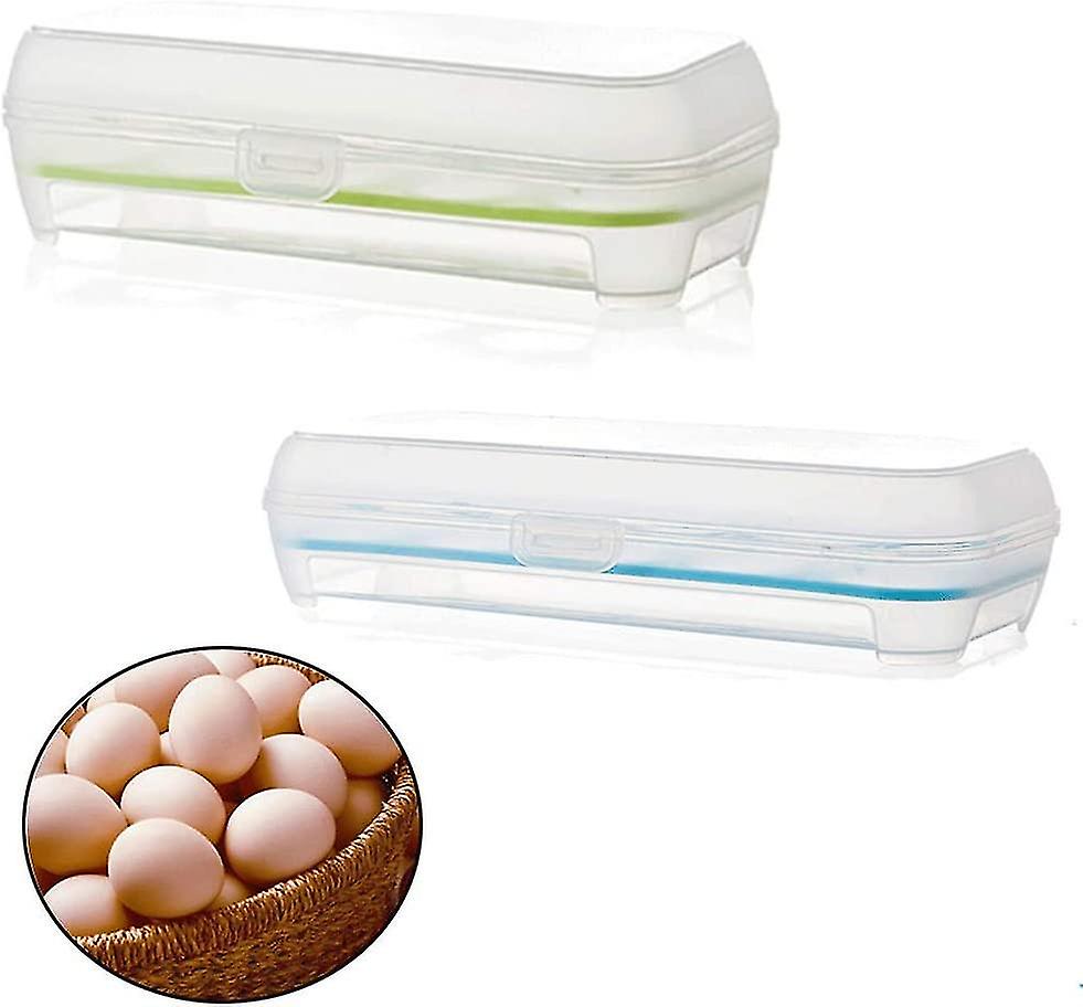 Egg Storage Box For Fridge,egg Storage Boxes,egg Storage Container,plastic Egg Storage Container,with Lid Plastic Egg Holdergreenblue2pcs)