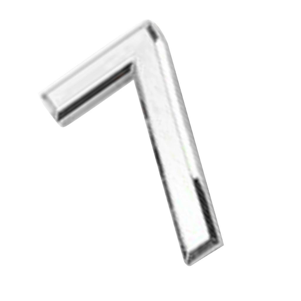 Silver Plastic Self-Adhesive House Hotel Door Number  Sticky Numeric Digit 7
