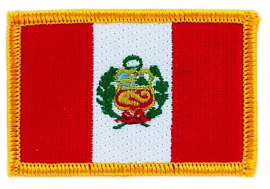 Patch Ecusson Brode Flag Perou Peruvien Thermocollant Insigne Blason