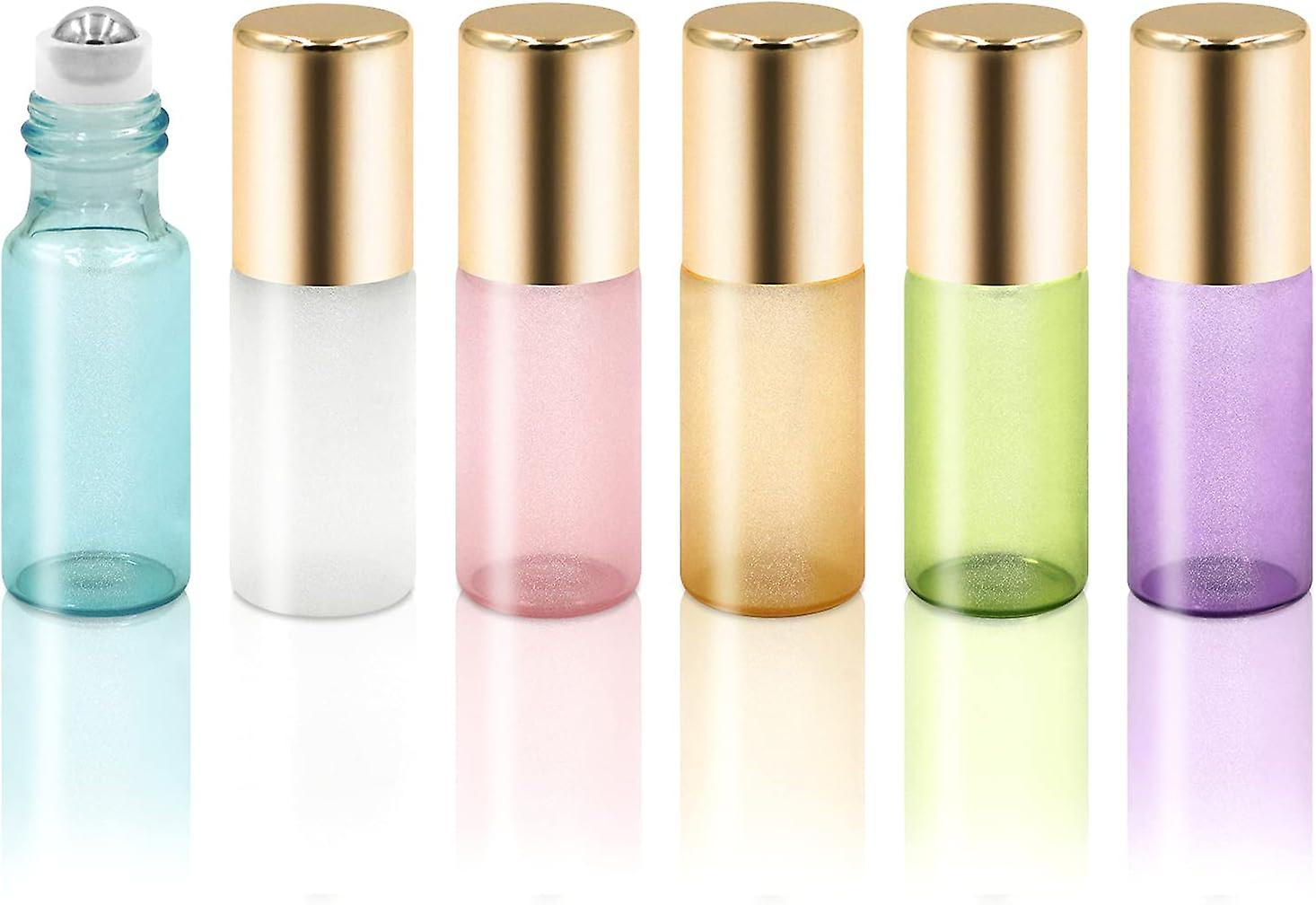 5ml Glass Roll On Bottle With Bamboo Lid For Essential Oils, Eco-friendly Refillable Clear Perfume Sample Bottles With Stainless Steel Roller Ball - P