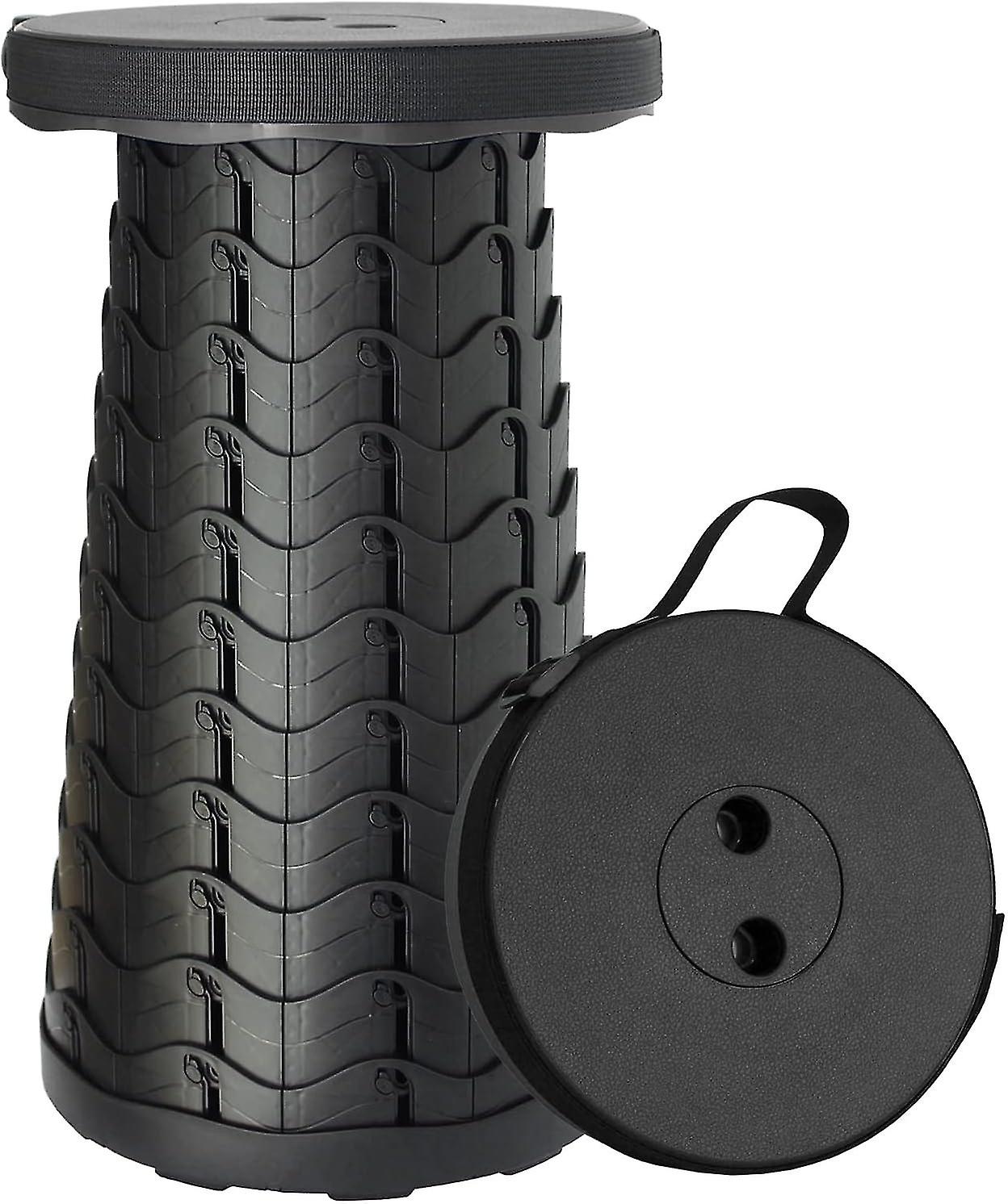 שרפרף טלסקופי נייד, שרפרפים מתקפלים מתכווננים לטיולים בחיק הטבע קמפינג דיג מסלולי הליכה גינון מקורה שחור