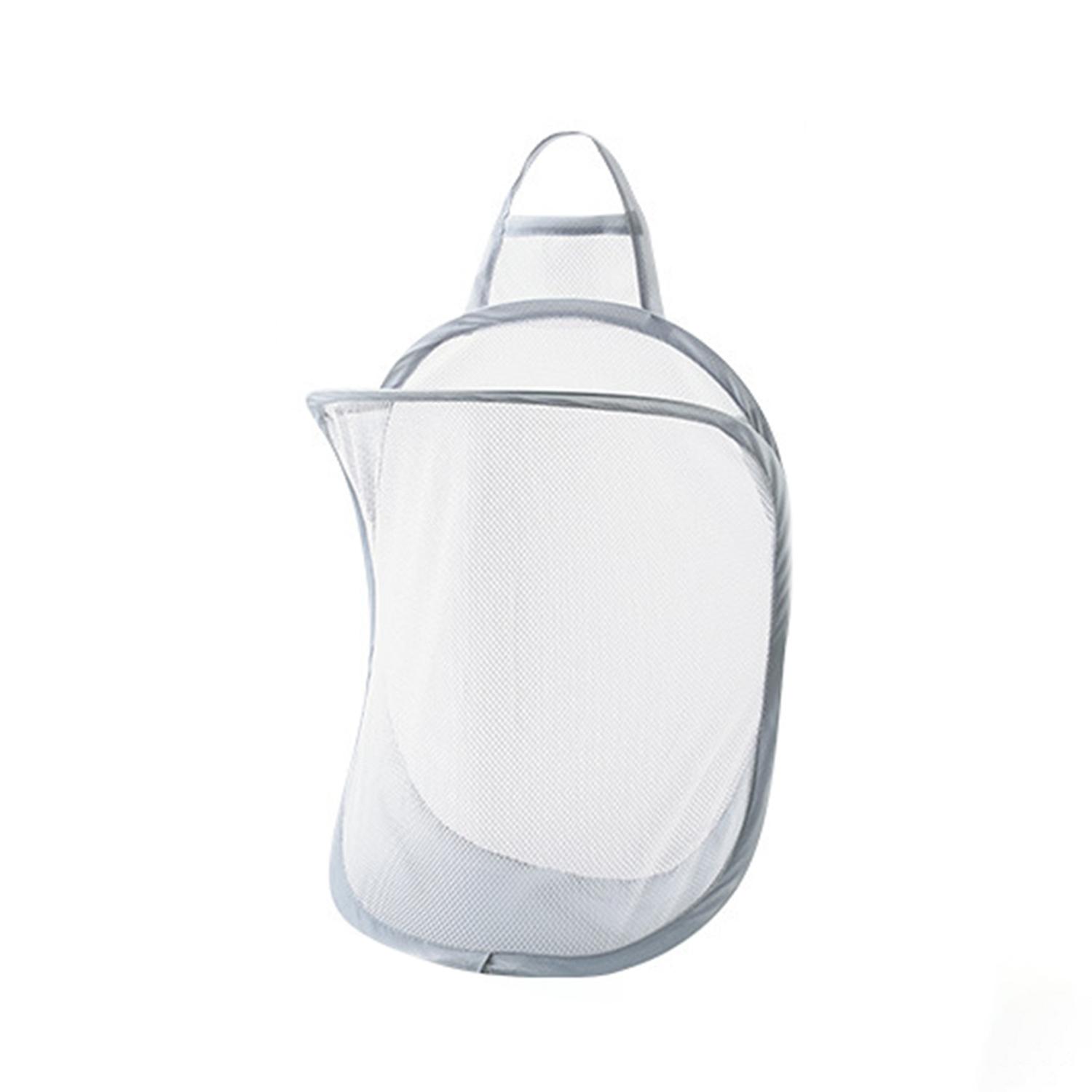 Household Folding Mesh Bathroom Polyester Hanging Laundry Basket Bag