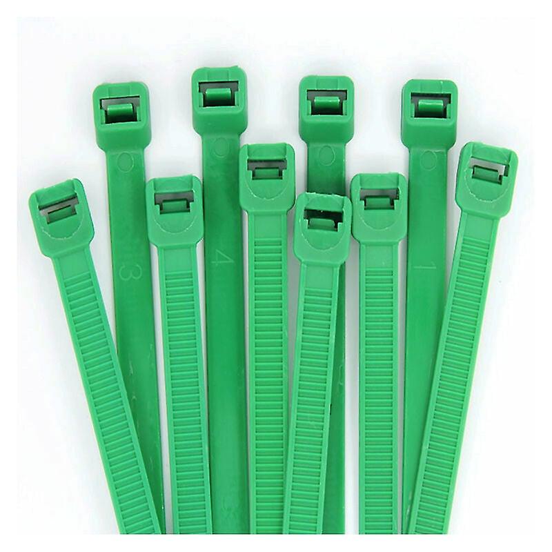 100 reusable cable ties (2.8mm x 200mm, green)