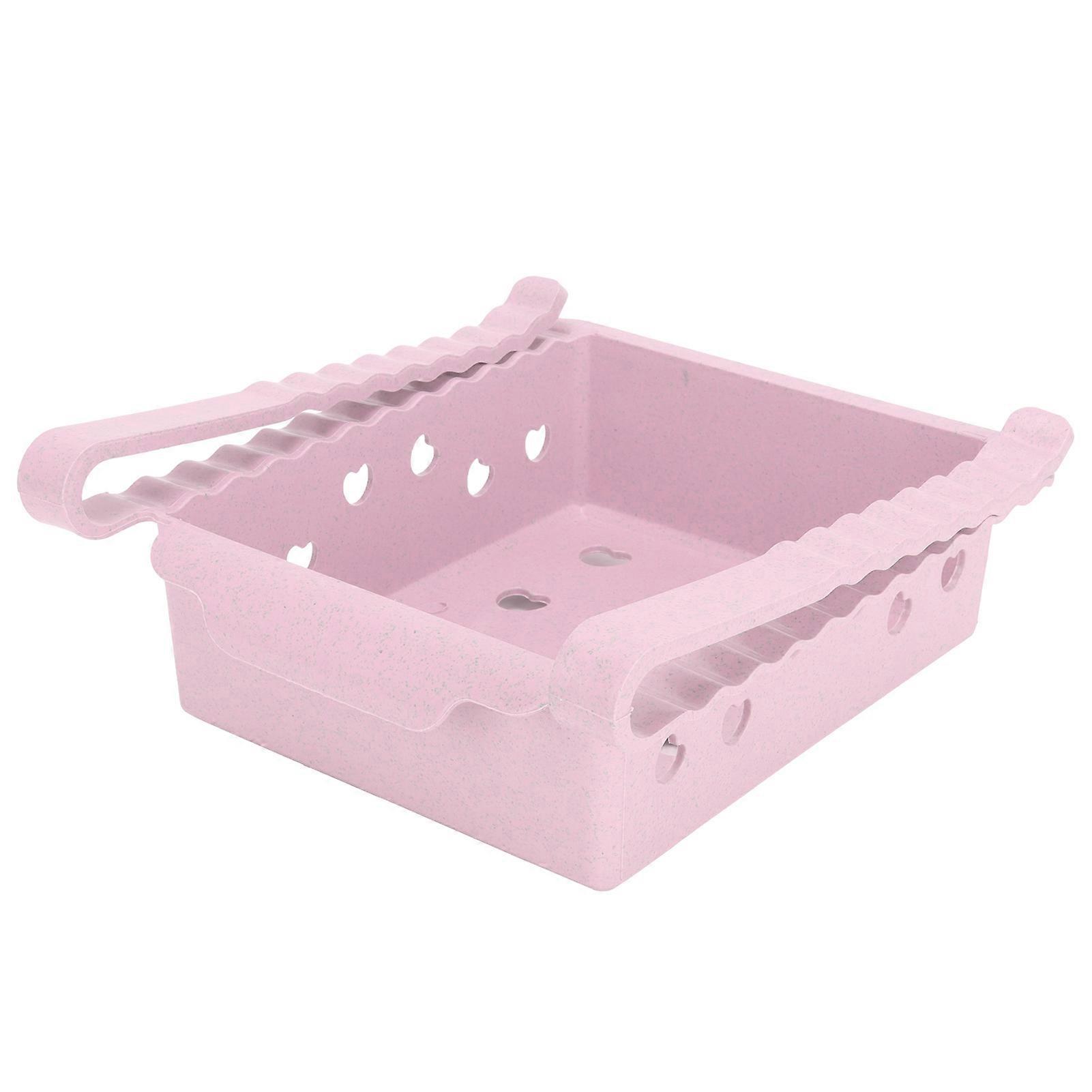 PullOut Refrigerator Storage Box Fruit Fridge Freezer Shelf Storage Rack for Home Kitchen(Pink )