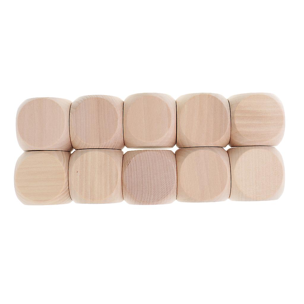 Set of 10 Pieces Wooden Blank Dices for D&D   Board Games