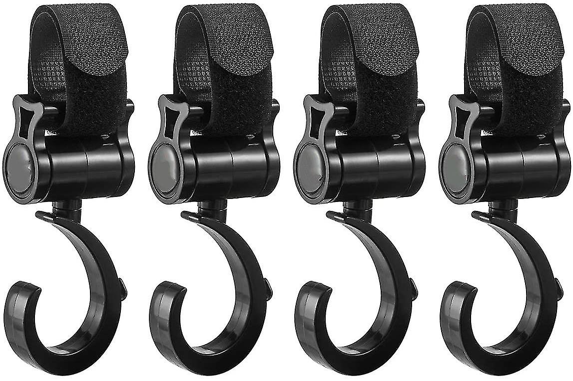 Stroller Hooks - 4 Pack Universal Stroller Hanger Bags Hook for Strollers (Plastic-4pcs)