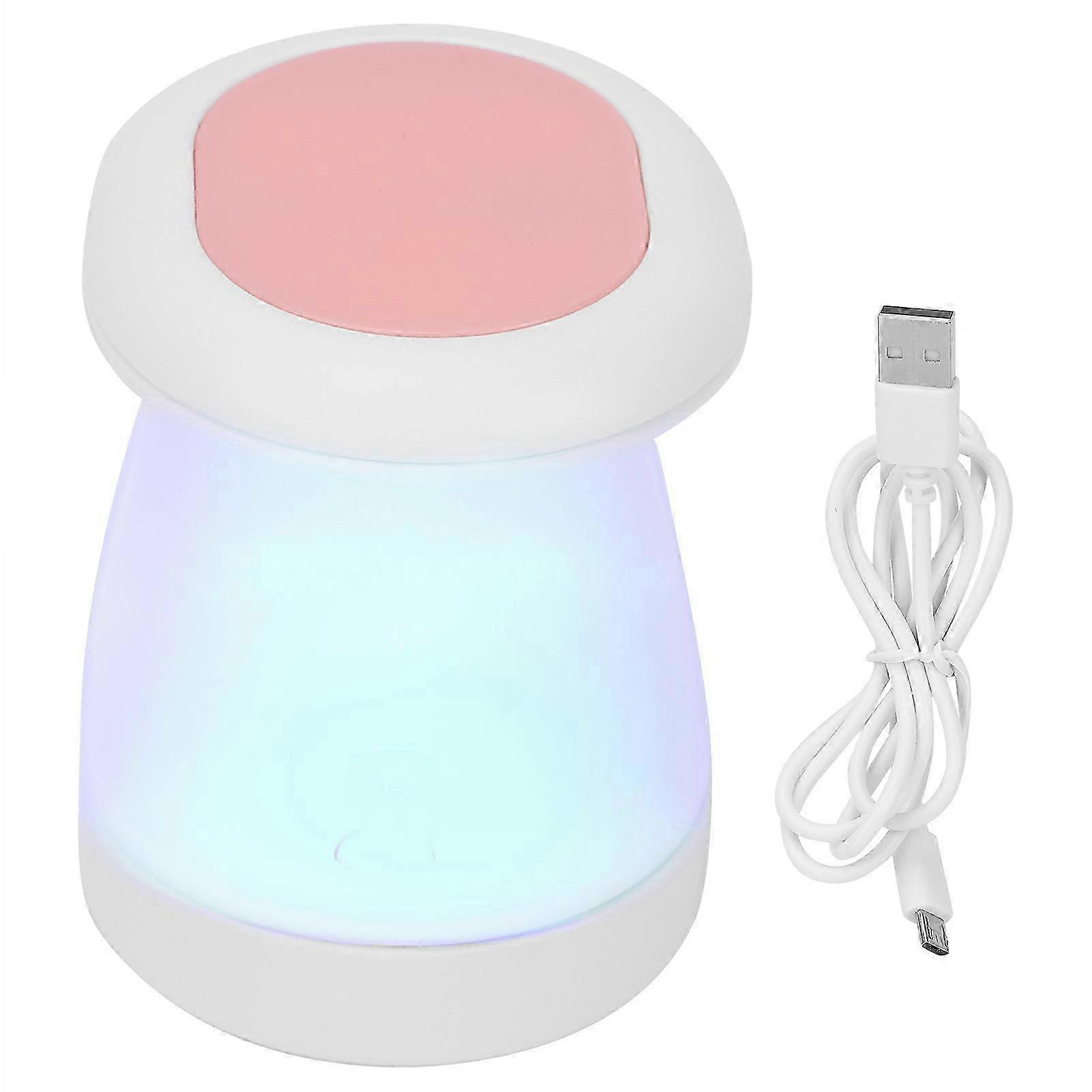 16W Mini Gel Polish Dryer USB Charging Dual LED Light Source Nail Drying Machine Pink