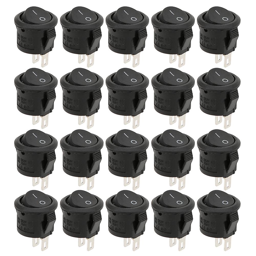 20Pcs Rocker Switch Power Switch Small Round 2 Pin 2 Position KCD11 Industrial Control Elements