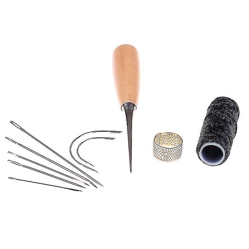 10pcs Leather Sewing Needles Stitching Needles Kit Thread Thimbles Shoes Tool