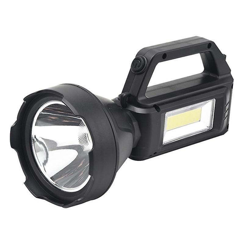 أدى مصباح يدوي LED قابل لإعادة الشحن مصباح يدوي محمول كشاف كشاف للتخييم للمشي لمسافات طويلة (1 قطعة ، أسود)