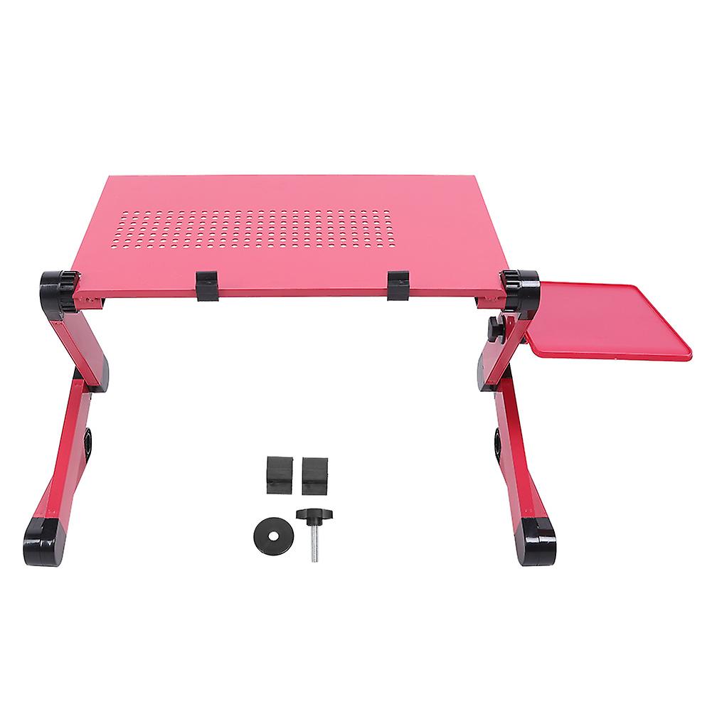Table d'ordinateur pliante de style moderne, bureau d'ordinateur portable à dissipation thermique avec support de souris, rose rouge