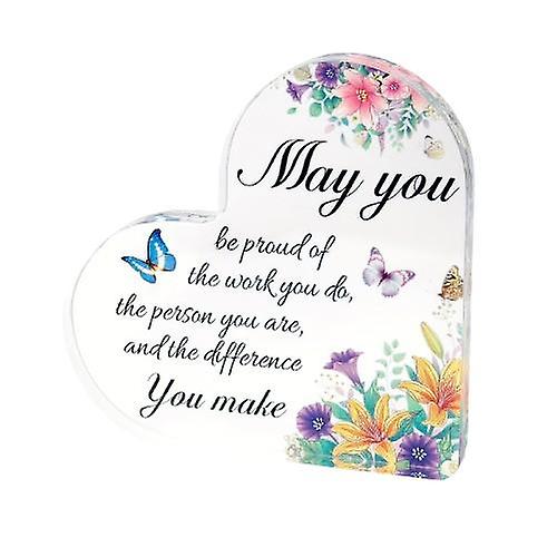 Heart Shape Acrylic Table Decorative Plaque