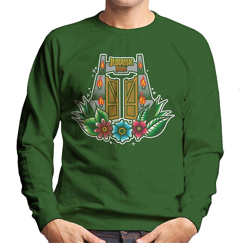 Jurassic Park Entrance Floral Aesthetic Men's Sweatshirt
