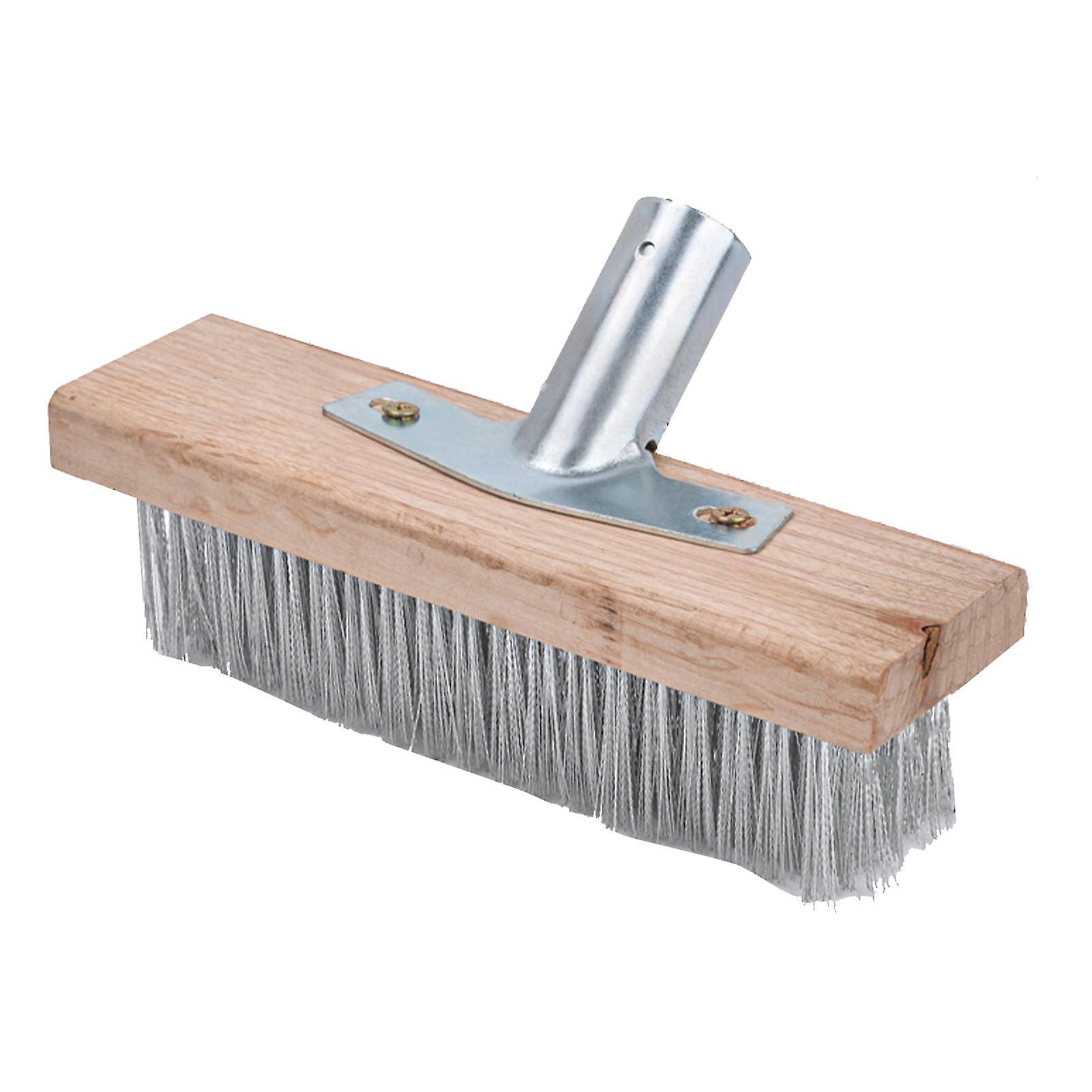 Brosse de sol en fil d'acier inoxydable 50 cm, tête de brosse robuste pour nettoyage des surfaces rugueuses