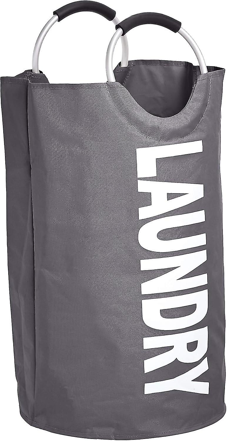 Fabric laundry basket with aluminum handle Gray