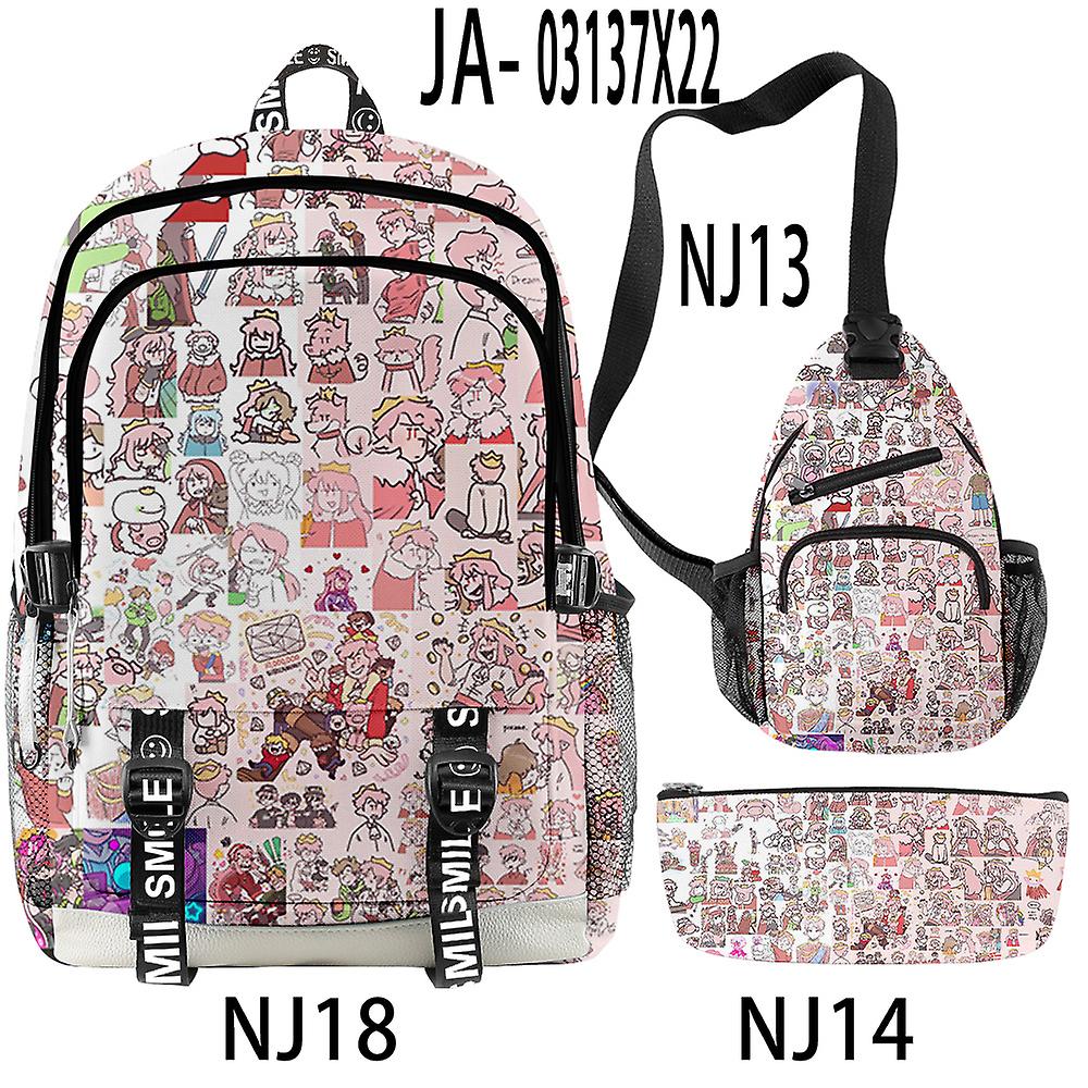 3 قطع / مجموعة 3D Technoblade على ظهره حقيبة مدرسية حقيبة كروسبودي مقلمة أكسفورد للماء حقيبة سفر كمبيوتر محمول حقيبة مدرسية للطلاب