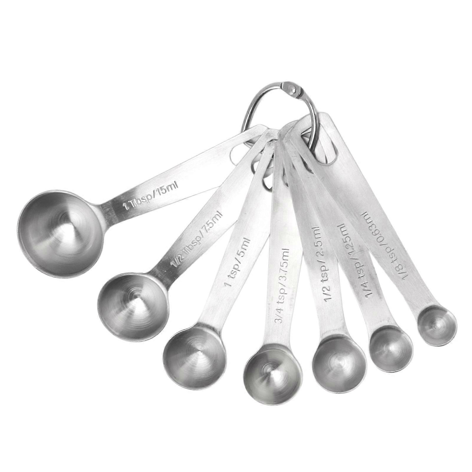 7 PCS Stainless Steel Measuring Spoons Set Small Measuring Teaspoons Baking Tool for Dry Or Liquid 