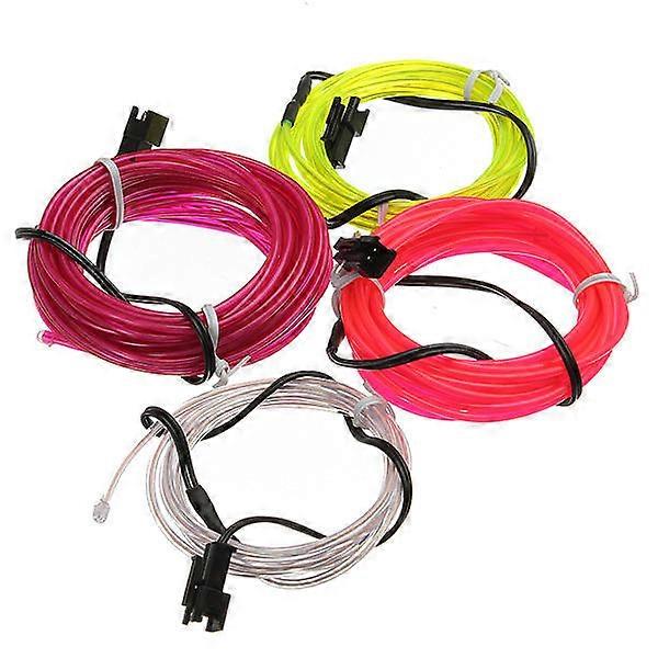 2M Neon Light Glow El Wire Car Rope Strip + Car Charger Driver