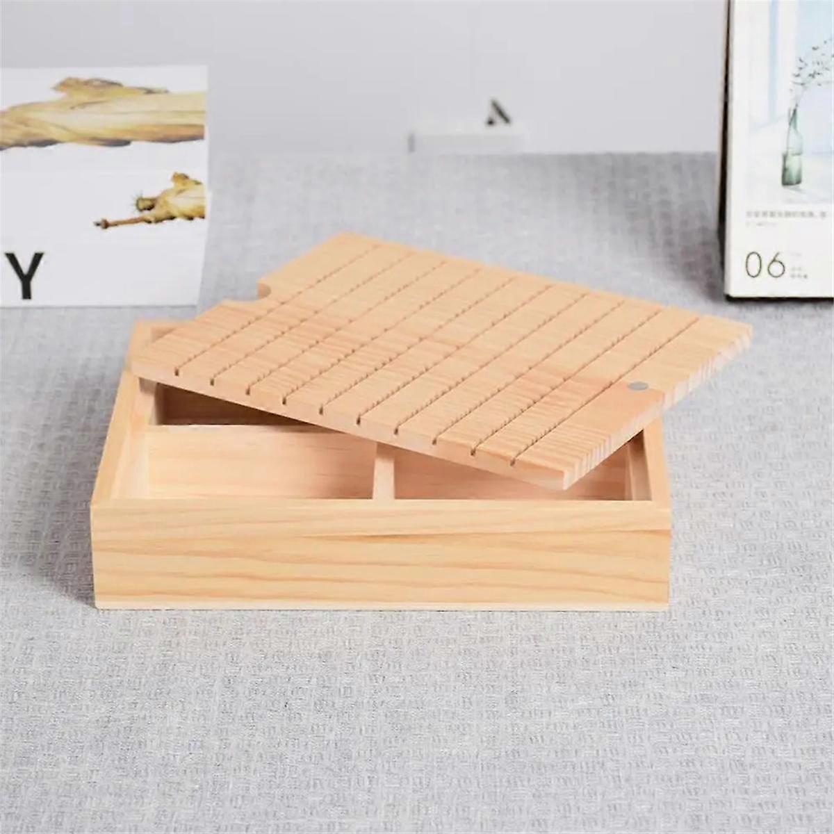 Embroidery Thread Organizer Wooden Bobbin Rack 10 Long Slots 3 Base Compartments Spool Organizer fo