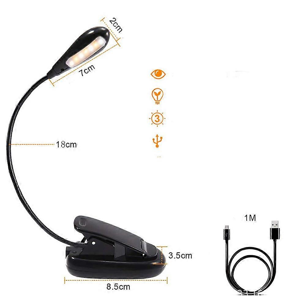 Reading Light,Flexible Clamp Light(Black)