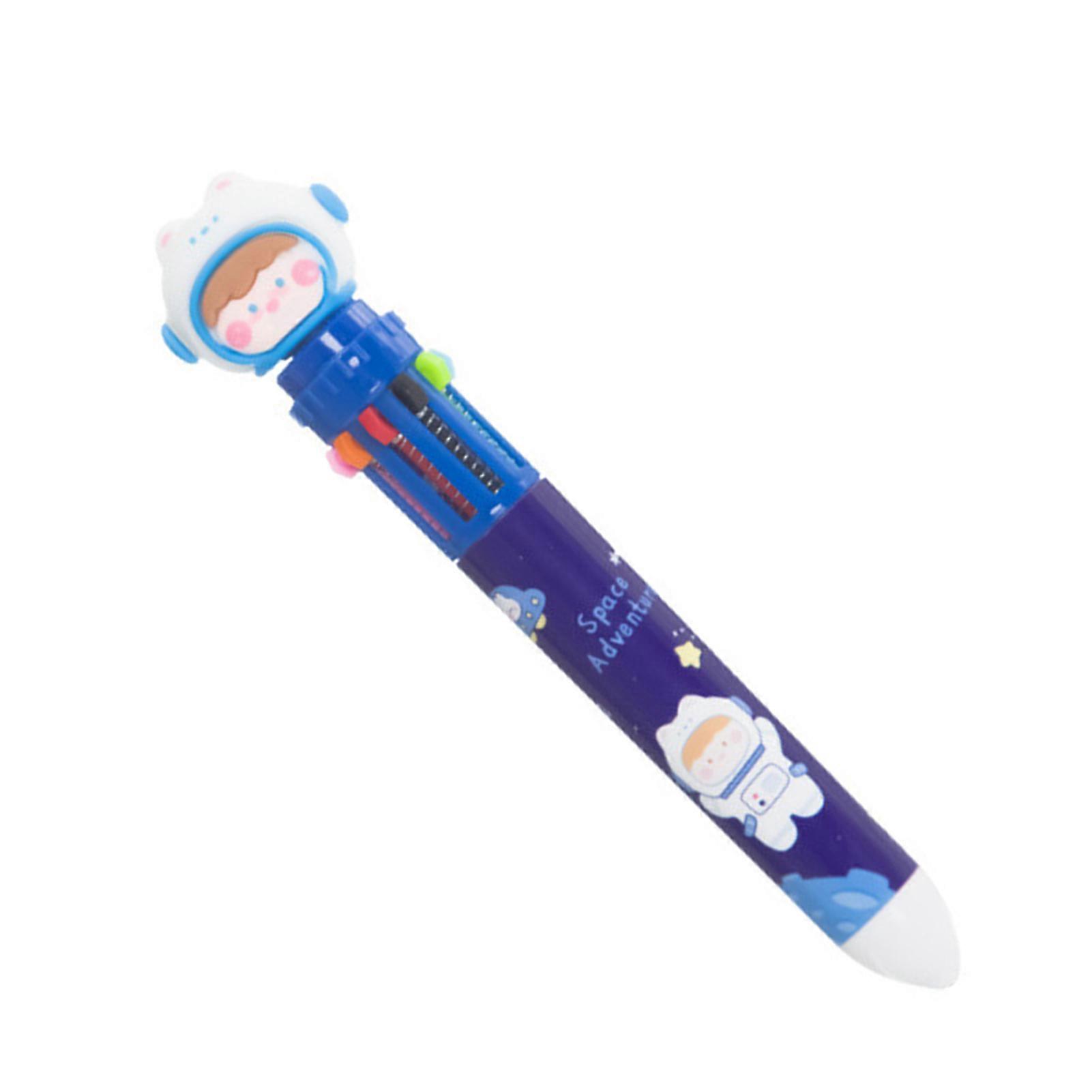 Ballpoint Pen Comfortable Grip Push-type Smooth Writing Ten-color Cartoon Rabbit Ballpoint Pen Student Supply