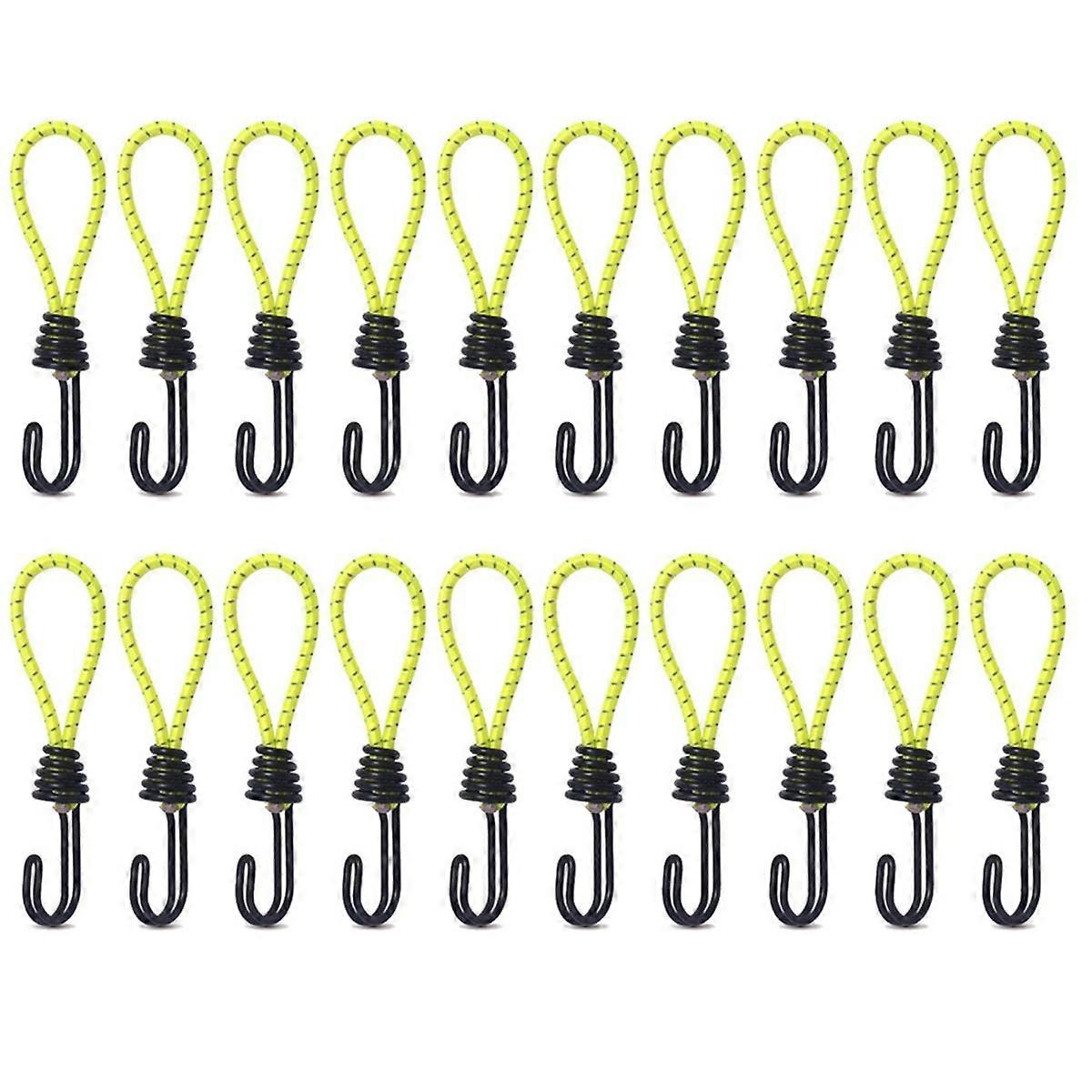Tent Elastic Rope Hook Multifunctional Outdoor Camping Rainproof Tent Fixing Rope Tent Rope Tie Quick Buckle Hook,Yellow