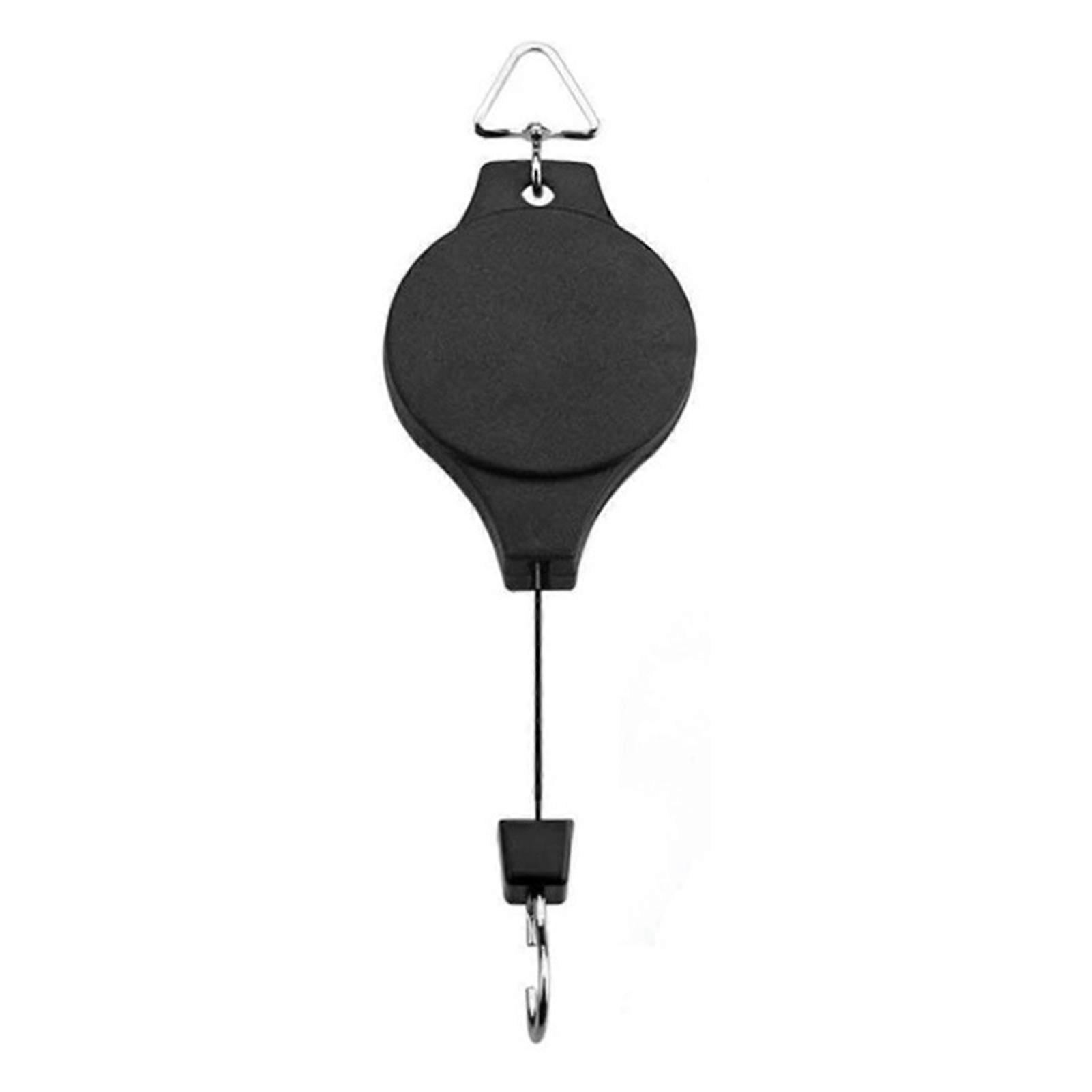 Retractable Plant Pulleys Flower Basket Hook Adjustables Telescopic Black Hook