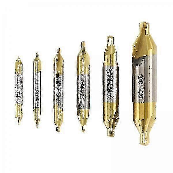2x6 Pieces Hss Centering Drill Bits Set Countersink Lathe Bit Sharp Durable