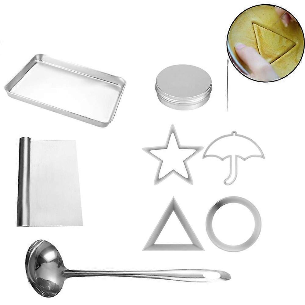 9Pcs/Set Sugar Pie Mold, Umbrella Star Round Triangle Cookie Candy Molds Table G