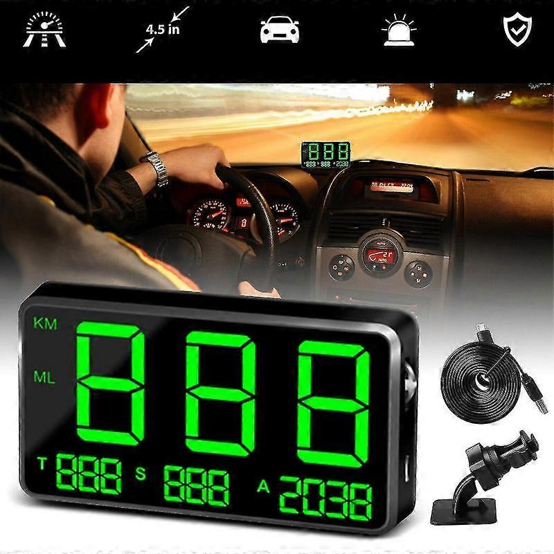 Car Gps Speedometer Head Up Display Overspeed Mph/km/h Warning Alarm