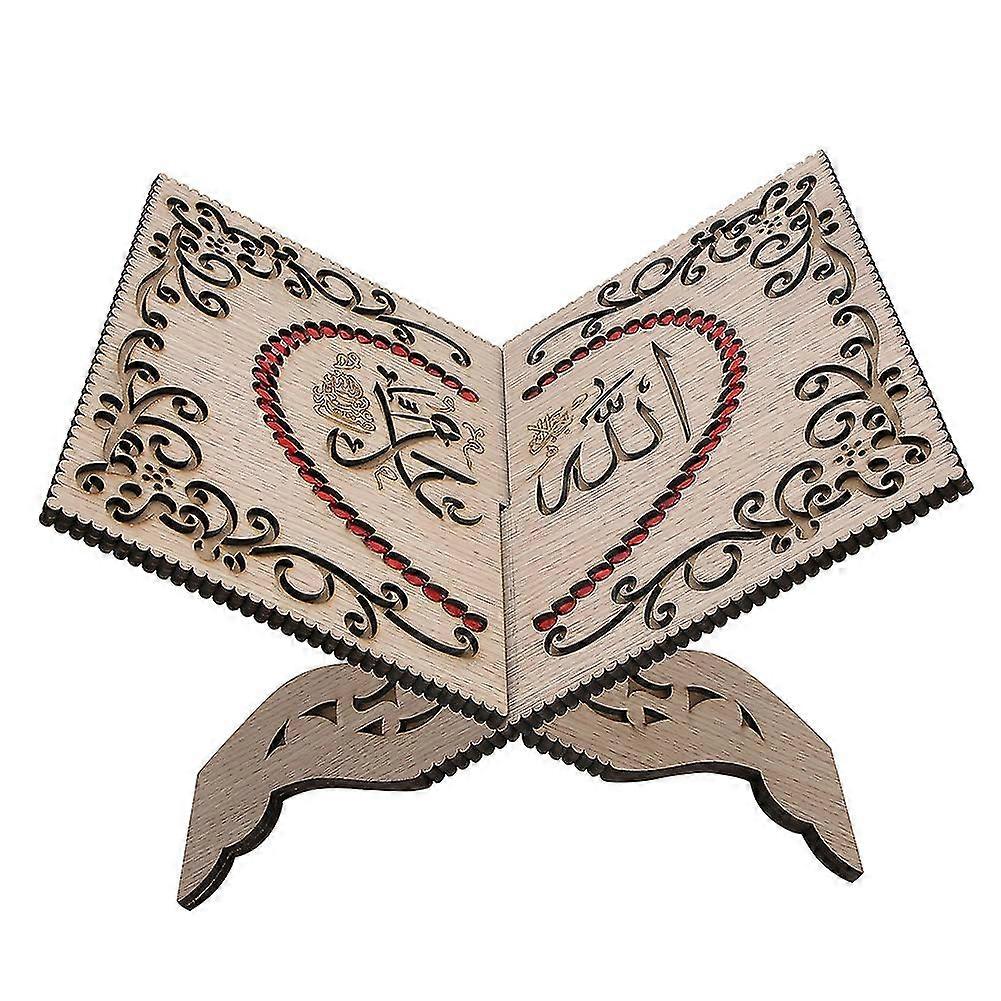 Detachable Quran Scripture Stand Holders Book Rack Home Decoration (Red Rhinestones)