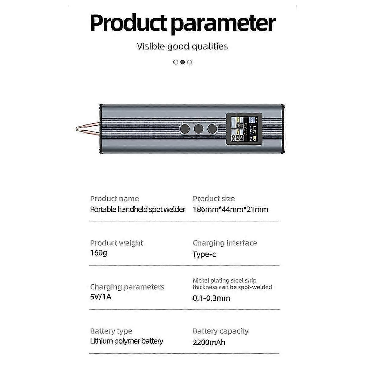 Upgraded HR10 11 Gears Spot Welder Adjustable Mini Portable Handheld Digital Display Spot Welding Machine Automatic