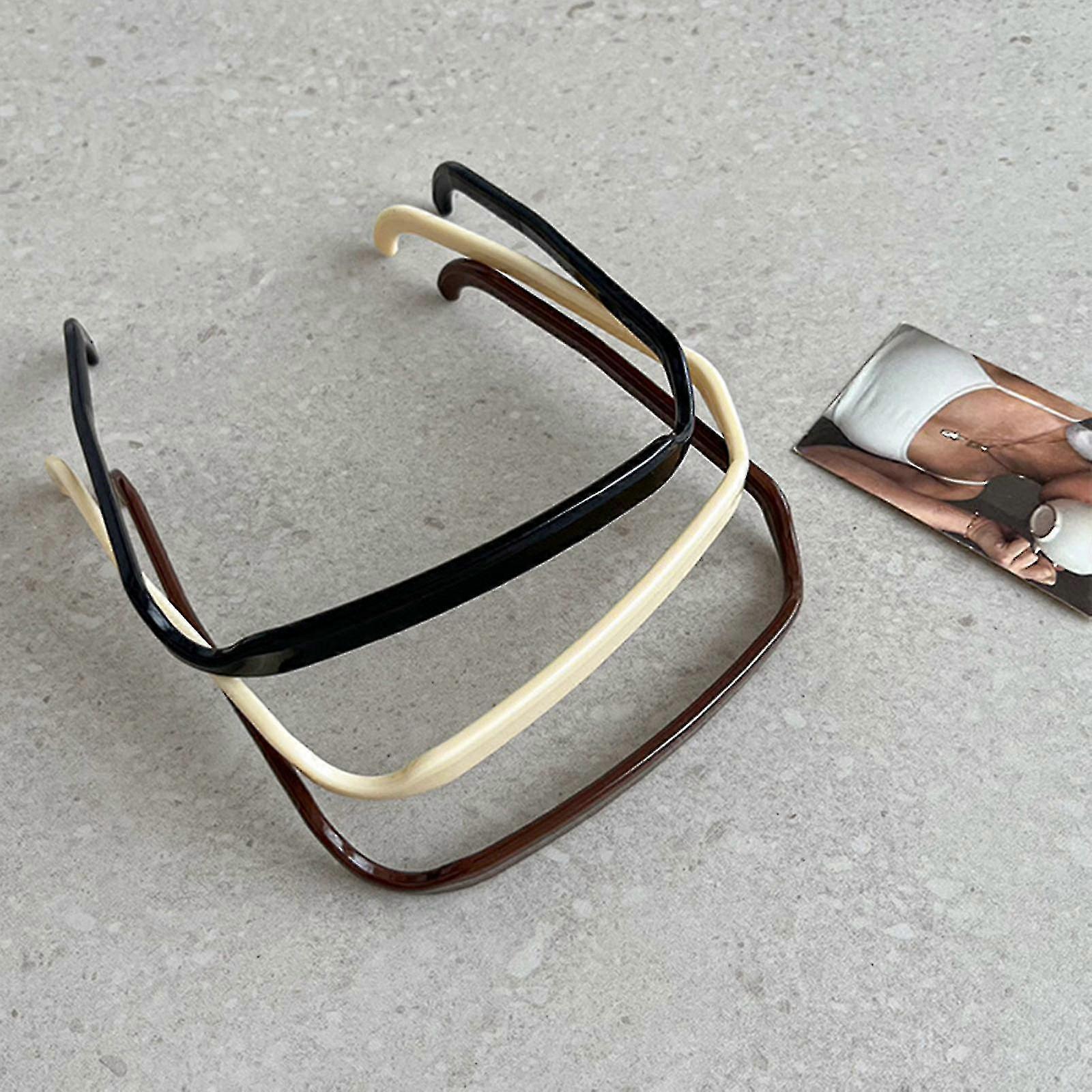 عصابات رأس سميكة / عصابات رأس نظارات شمسية مربعة / طوق غير مرئي / عقال ثابت مجعد للنظارات الشمسية المجعدة عقال للنساء