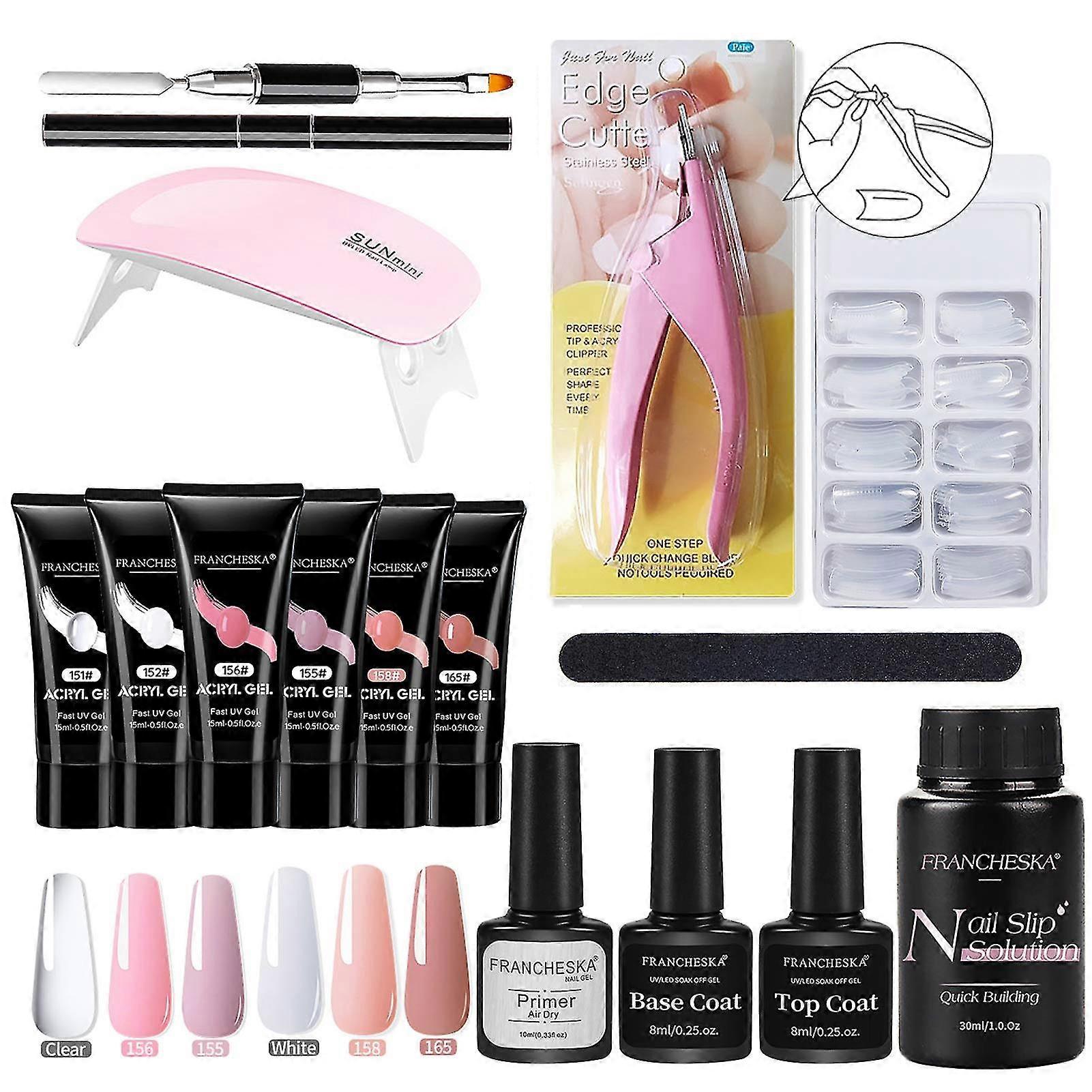 nail extension clear finger soak acrylic quick building