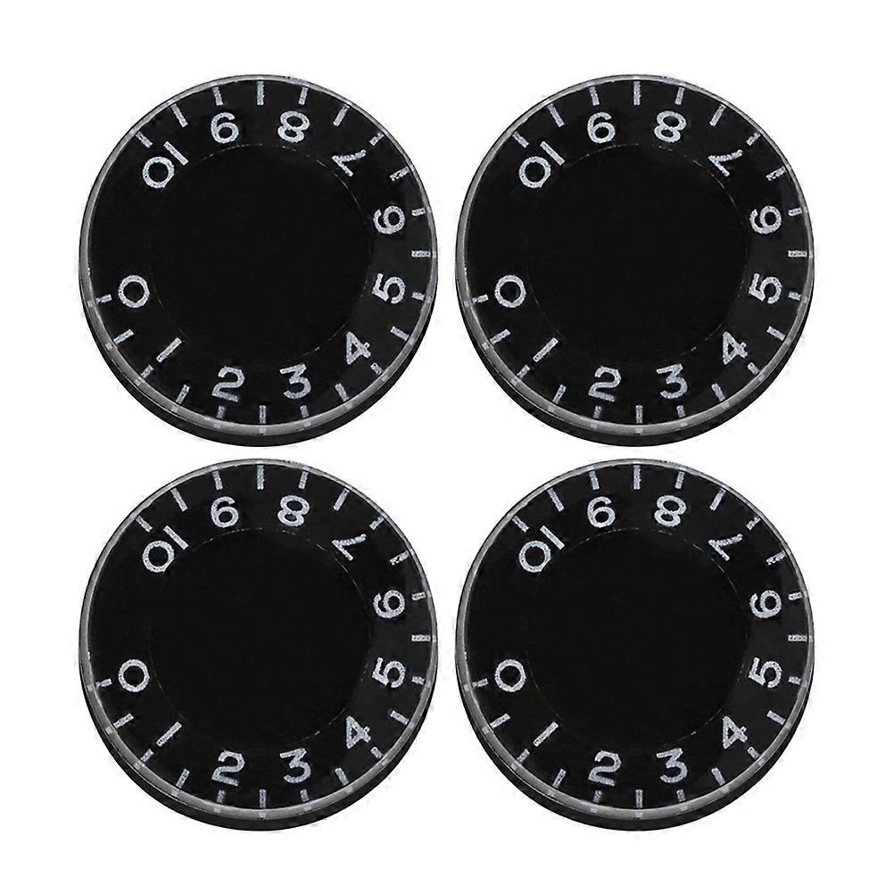 4pcs Control Knobs Volume Tone Knobs Parts for Replacement Electric Guitar Black