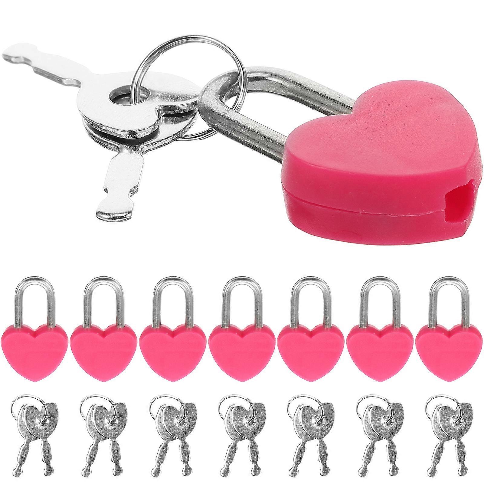 24 Set of Small Piggy Bank Padlock Heart Shaped Container Padlock Mini Diary Book Lock