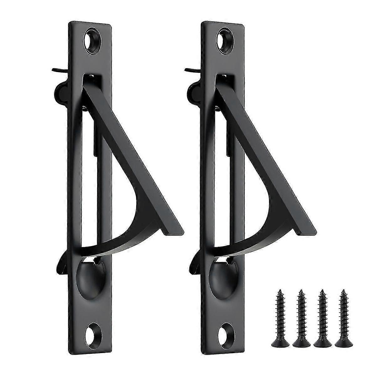 2 Pack Pocket Door Pull Solid Pocket Door Flush Edge Pull Pocket Door Handles in Matte Black