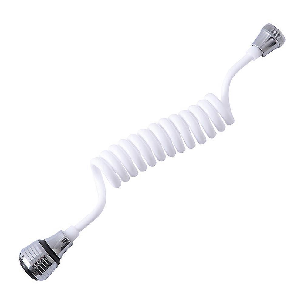 Home Kitchen Long Hose Portable Pullable Foaming Faucet Extension Extender(White)