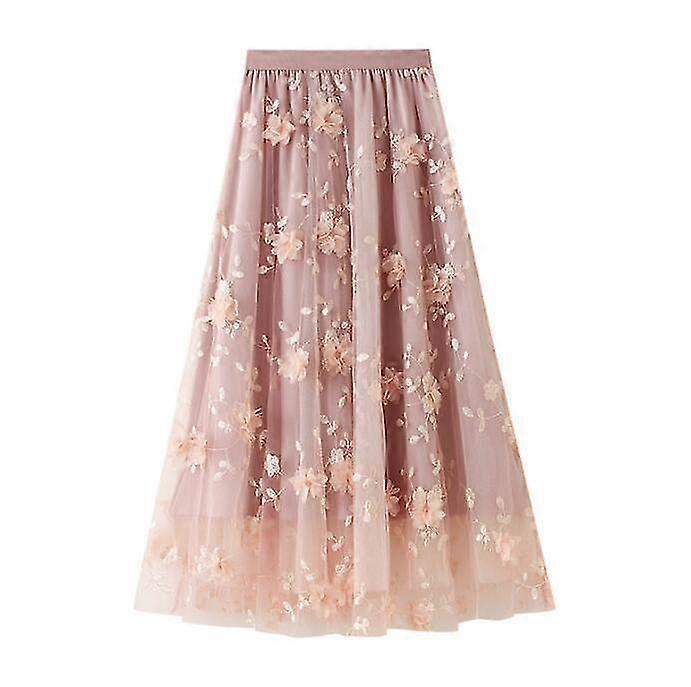 Jupe longue sari brodée demi-jupe pour femme