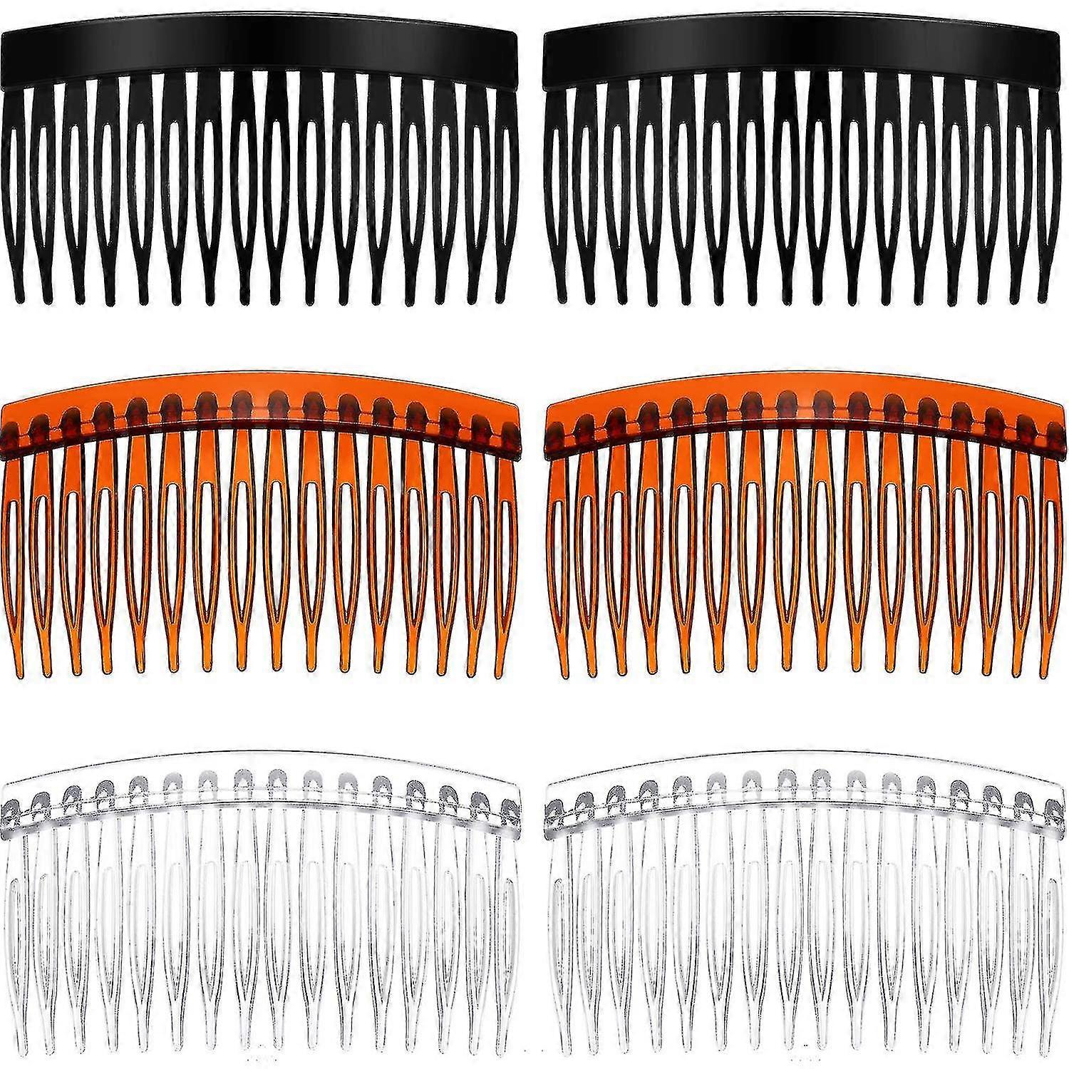 6 Pieces Hair Combs Slide Tortoise Smooth Hair Comb-Yvan