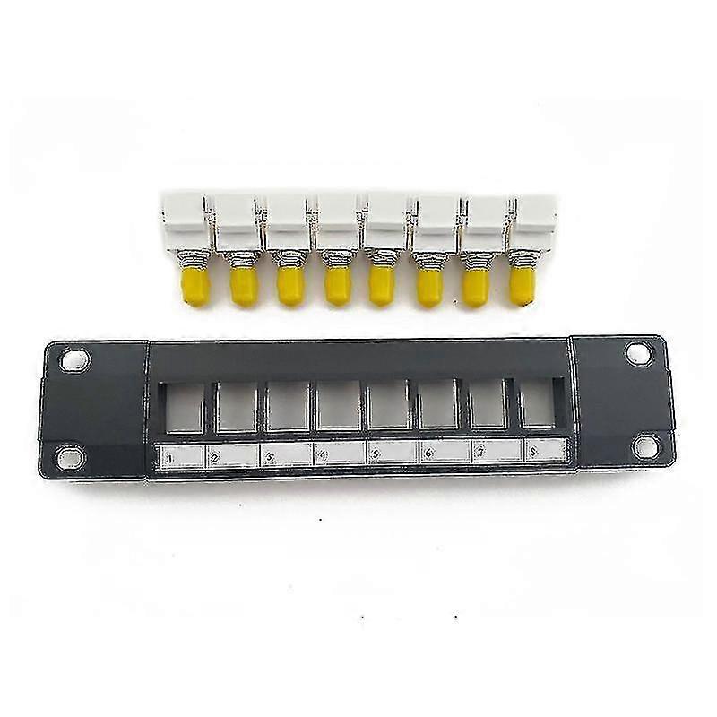 2024 8 Port Straight-through St Optical Fiber Patch Panel Rj45 Network Cable Adapter